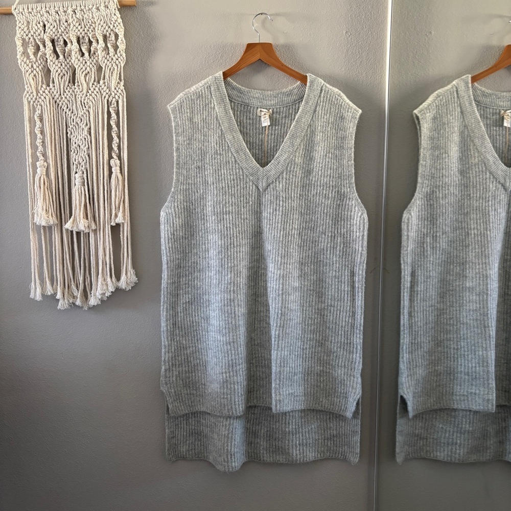 World Market Gray Knit Sweater Vest